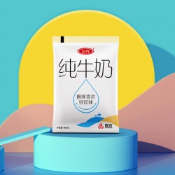 三元小白袋低温牛奶百利包透明袋全脂牛奶 180mL*12袋 整箱装图5