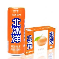 北冰洋 桔汁汽水冰镇酷爽儿时口味整箱330ml*24