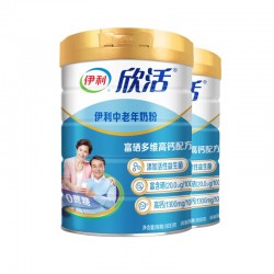 伊利欣活中老年奶粉 添加益生菌富硒多维高钙 营养早餐过节送礼送长辈 中老年800g*2罐礼盒装图5