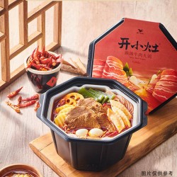 统一开小灶麻辣牛肉火锅自热方便火锅自热火锅-麻辣牛肉火锅整箱4盒装图2