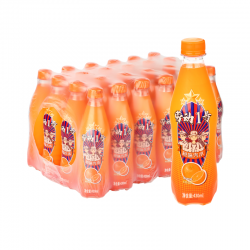 劳动1号汽水橙味汽水经典怀旧碳酸饮料便携PET瓶装果味饮品430ml*24瓶/整箱装