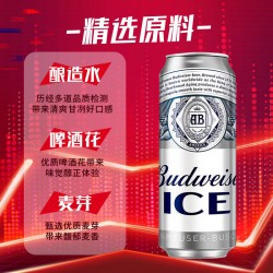 百威冰啤酒500ml*18罐整箱装易拉罐装聚会清爽爽口图6