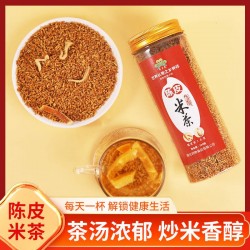 吴金林米茶炒大米特产陈皮姜米茶柴火炒米茶搭配陈皮养生茶300g/罐图1