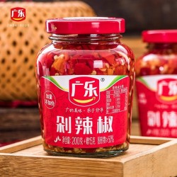 广乐野山椒小米辣泡椒剁椒泡菜四川特产自制200g*12瓶整箱装图3