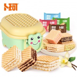 卜珂厚切威化夹心草莓香草抹茶可可多口味饼干300g 休闲食品办公零食图2