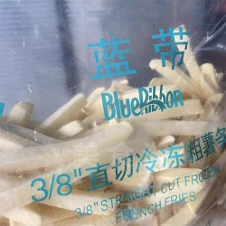 辛普劳蓝带3/8粗薯条2kg*6包/箱直切冷冻粗薯 商用半成品油炸小吃图2