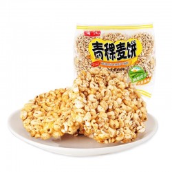 蒲议青稞麦饼米饼300g原味脆大米老式爆米花零食米麦通饼食品图5
