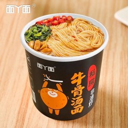 批发吃欢天牛骨汤面82g*6桶 非油炸小面私房方便面冲泡图5