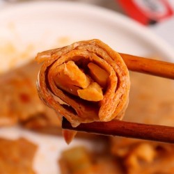 湖南特色零食豆腐干素肉桃林佬卷笋香辣和口味混合散装500克休闲图3