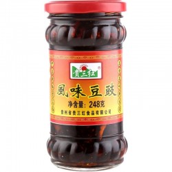 贵州特产贵三红风味豆豉油制辣椒248g*1瓶装香辣酱拌饭拌面下饭菜图5