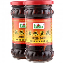 贵州特产贵三红风味豆豉油制辣椒248g*2瓶装香辣酱拌饭拌面下饭菜图5