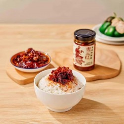 贵三红香辣牛肉酱辣椒酱微辣鲜香下饭酱佐餐拌面拌饭佐餐调料图3