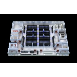 宁波机房布置鸟瞰效果图制作|立体户型图渲染|室内俯视图图2