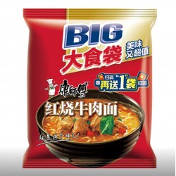 康师傅方便面大食袋红烧牛肉面五连包145g*5 泡面袋装速食 方便食品图3