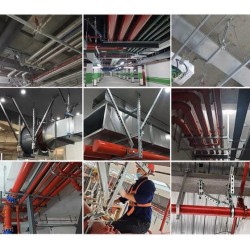 共架管道双侧双纵抗震支架并排消防管多管抗震支吊架自来水管图3